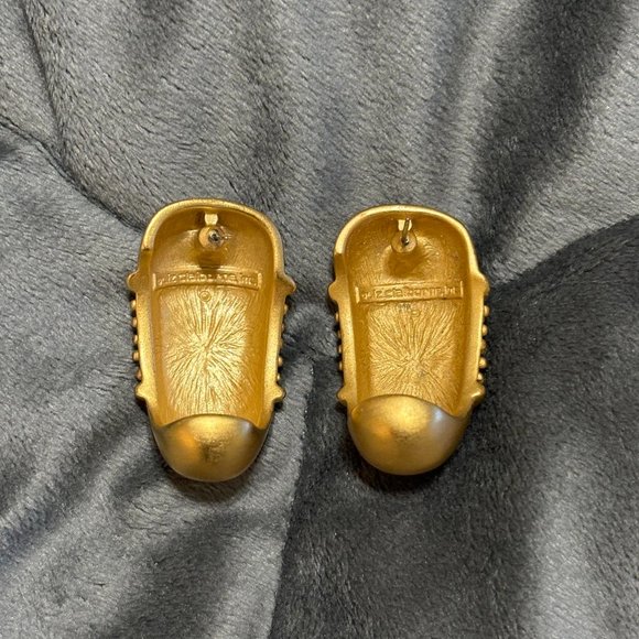 Liz Claiborne Matte Gold Tone Earrings Vintage Pierced Signed - Picture 2 of 8